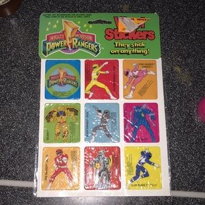 Power Rangers vinyl stickers vintage 1993